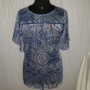Sonoma 3X flowy butterfly sleeve sheer top